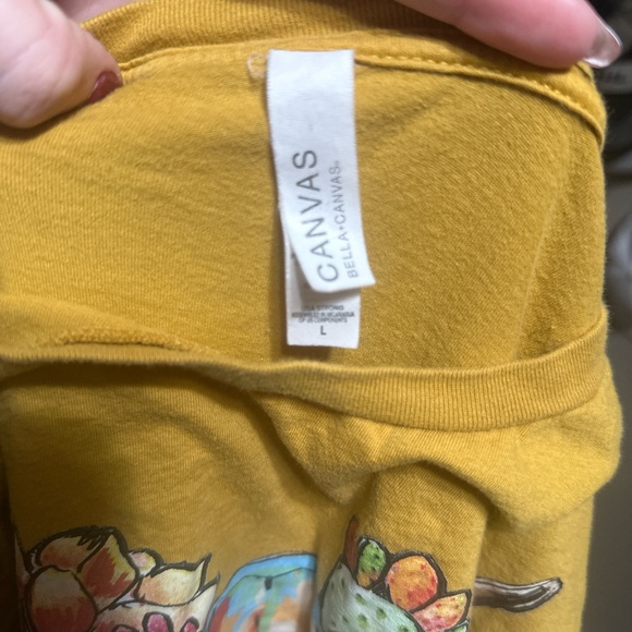 Yellow Graphic Tee with Bull Skull and Flowers - Picture 3 of 3